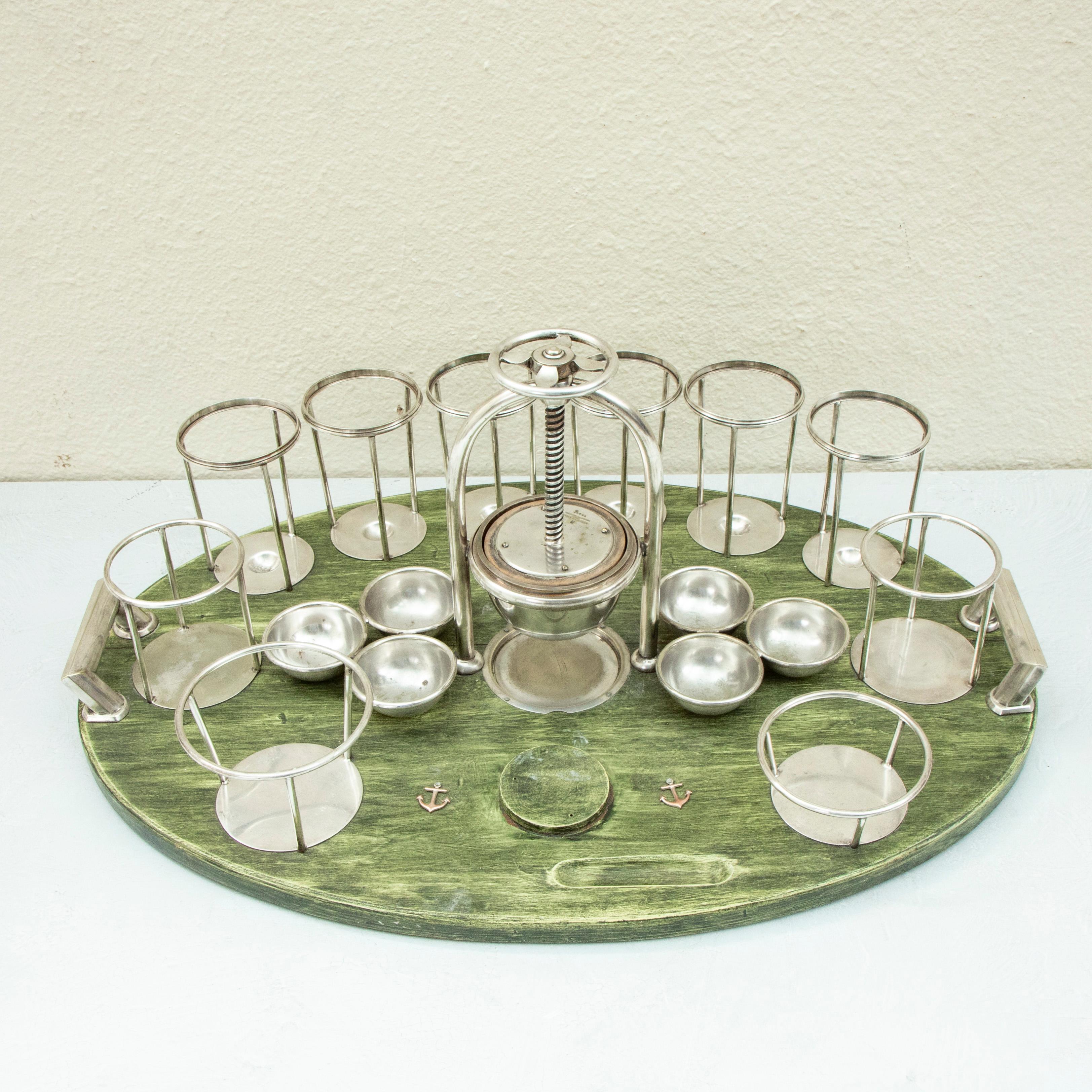 Early 20th Century English Art Deco Period Silver Plate Yacht Cocktail Service For Sale 9