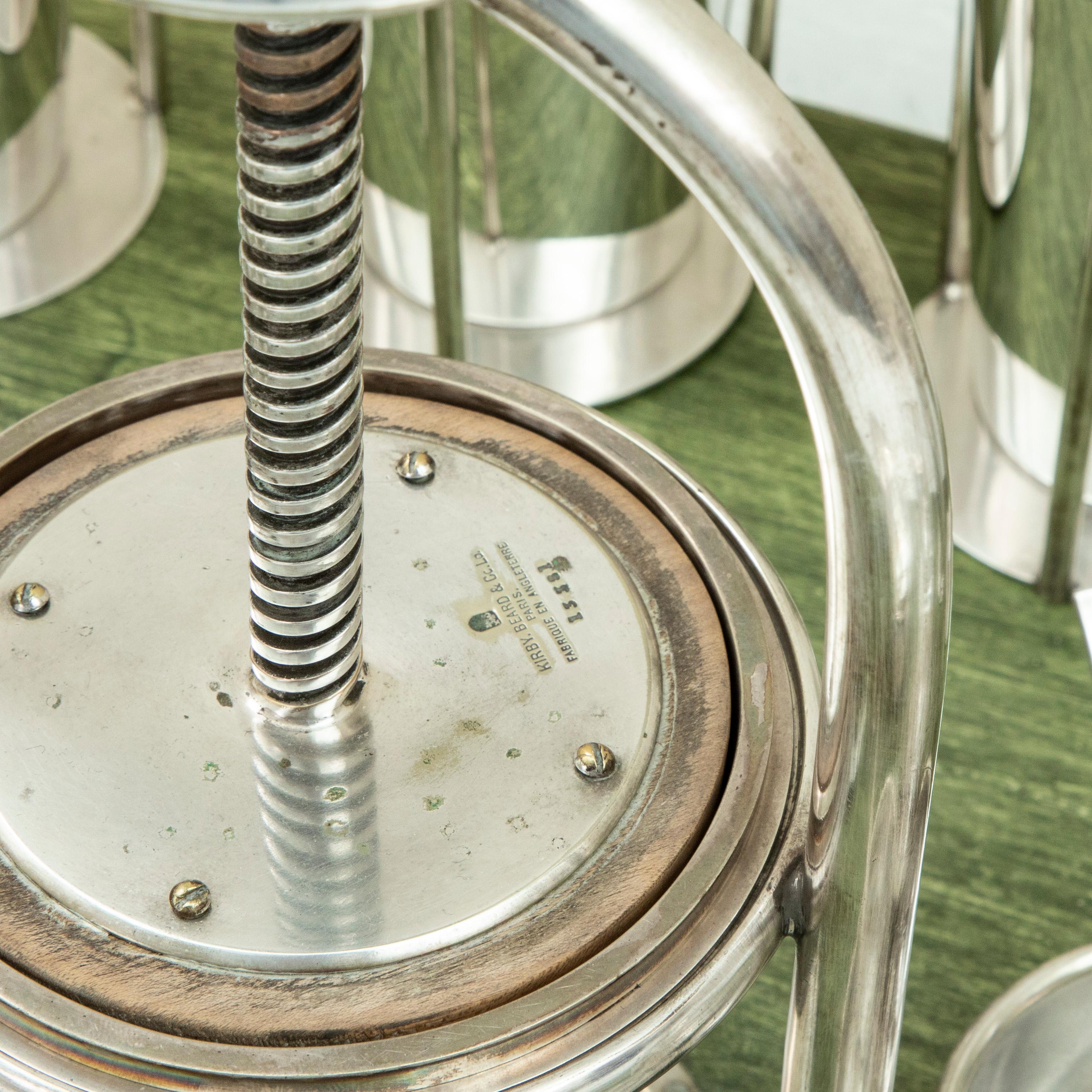 Early 20th Century English Art Deco Period Silver Plate Yacht Cocktail Service For Sale 5