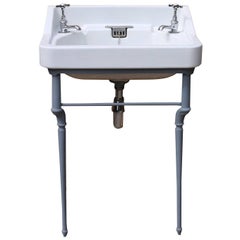 Early 20th Century English Basin on Cast Iron Stand