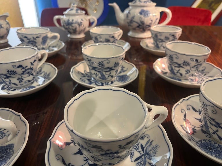 Englisches Teeservice Blue Danube aus dem frühen 20 im Angebot bei 1stDibs Deutschland