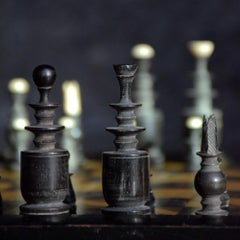 Early 20th Century English folkart Chess Set