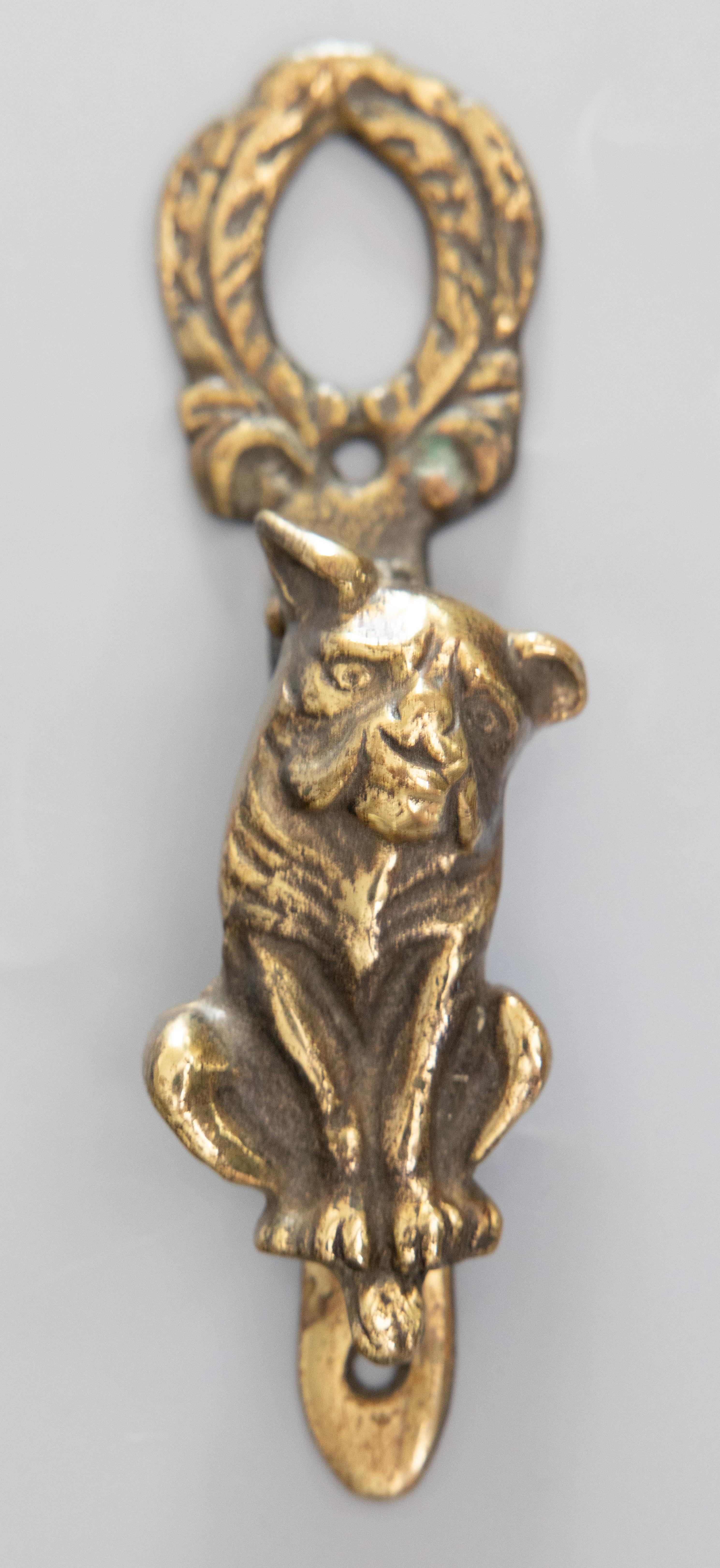 Battente per porta Bulldog in ottone dei primi del '900 In condizioni buone in vendita a Pearland, TX