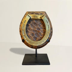 Early 20th Century English Brass Horseshoe Clip on Custom Mount