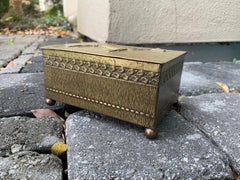 Early 20th Century English Brass and Wood Equestrian Box