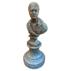 Early 20th Century English Bronze Bust of Walter Scott on Pedestal