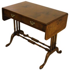 Antique Early 20th Century English Burr Walnut Sofa Table