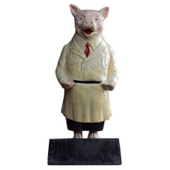 Used Early 20th Century English Butchers Shop Display Figure