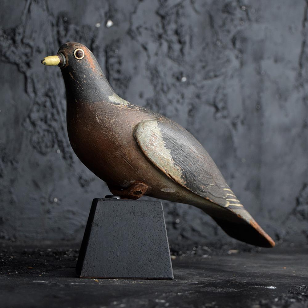 British Early 20th Century English Carved Decoy Pigeon