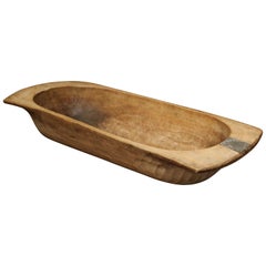 Early 20th Century English Carved Elm Dough Bowl