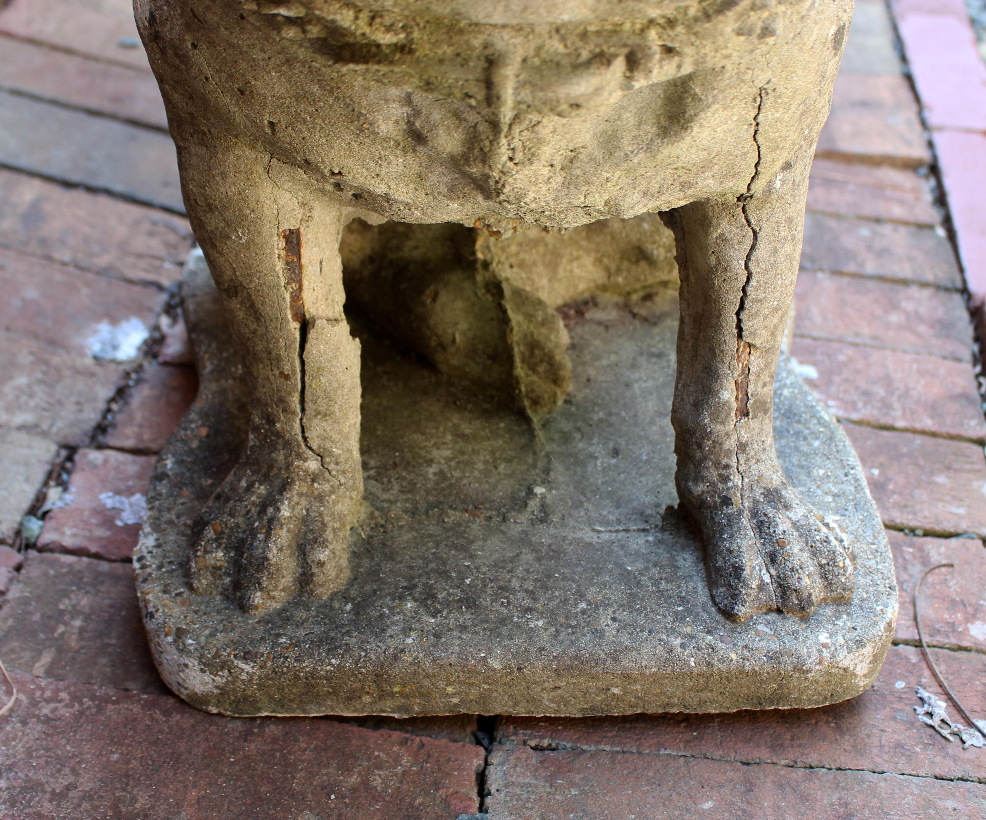 Early 20th Century English Cast Stone Bulldog Garden Statue 1