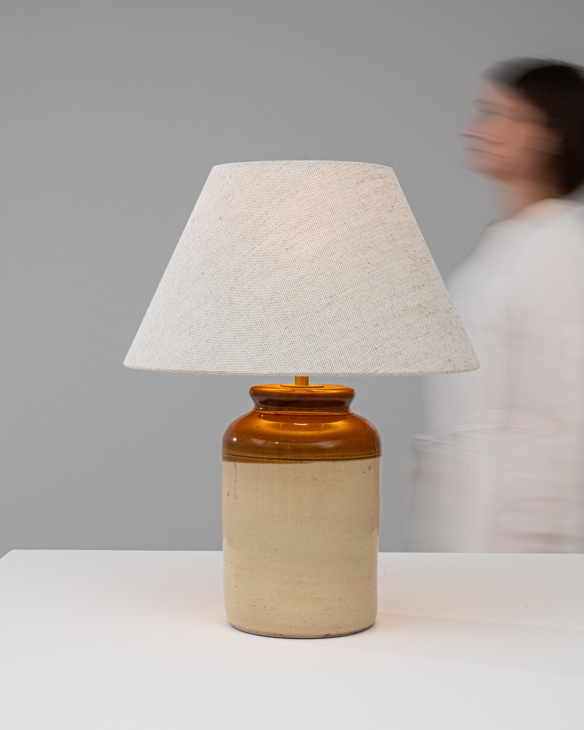 Early 20th Century English Ceramic Table Lamp For Sale 2