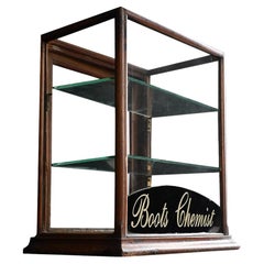 Early 20th century English chemist counter display cabinet