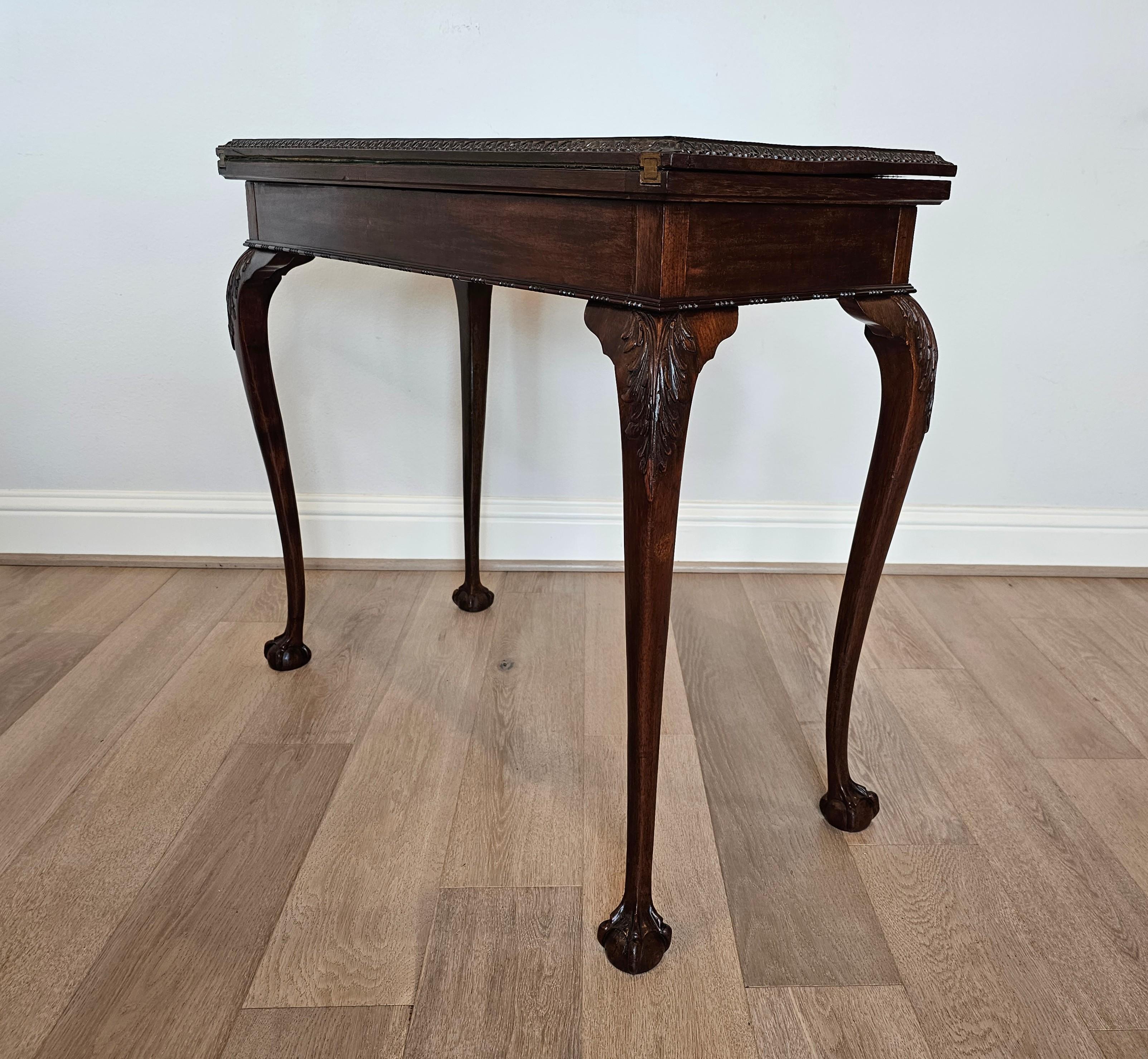 Early 20th Century English Chippendale Style Mahogany Console Games Table  For Sale 9