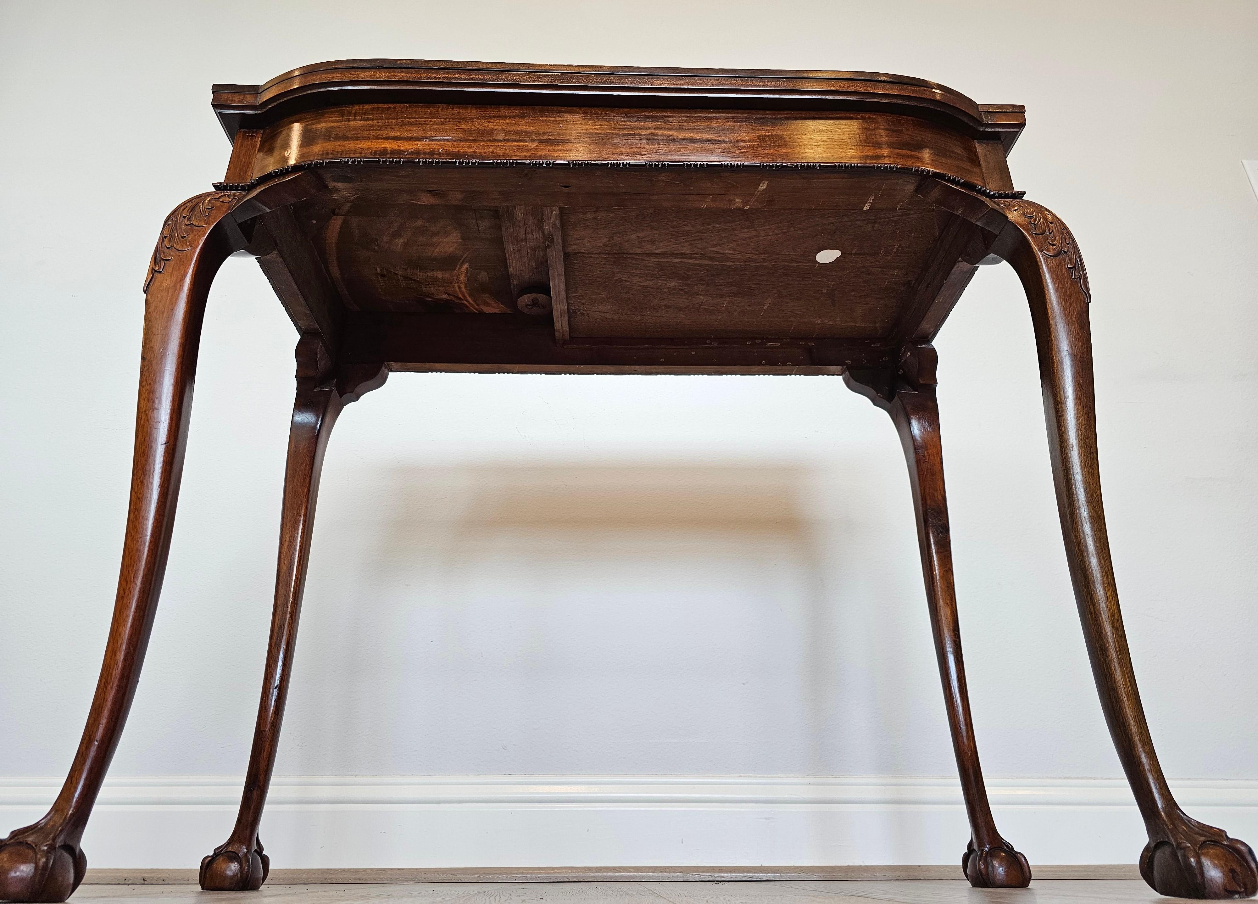 Englischer Konsolen-Spieltisch aus Mahagoni im Chippendale-Stil des frühen 20. Jahrhunderts  im Angebot 12