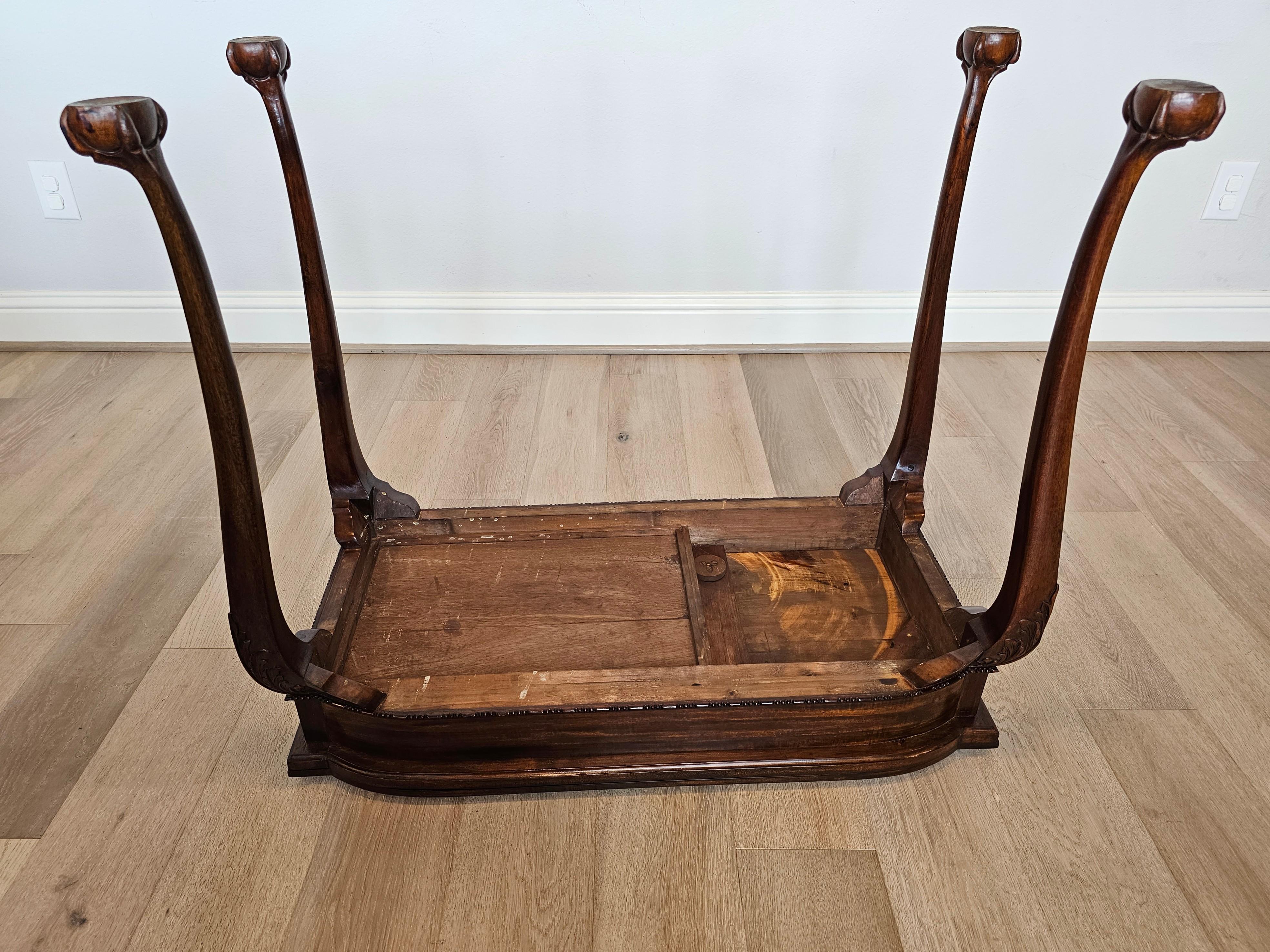 Englischer Konsolen-Spieltisch aus Mahagoni im Chippendale-Stil des frühen 20. Jahrhunderts  im Angebot 13