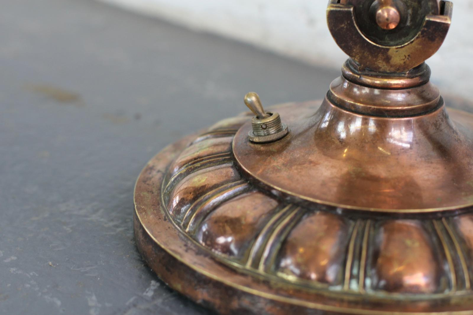 Early 20th Century English Copper Desk Lamp, circa 1910 3