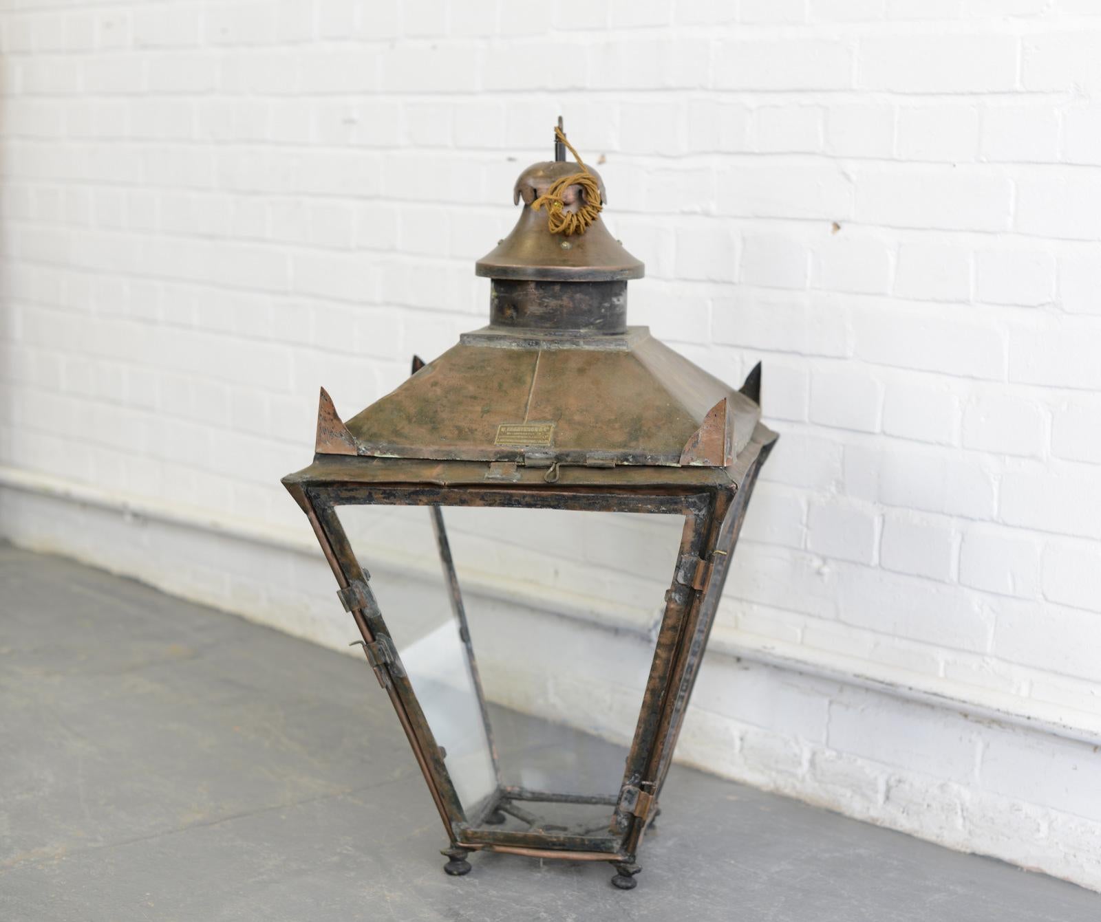 Early 20th Century English Copper Lantern 4