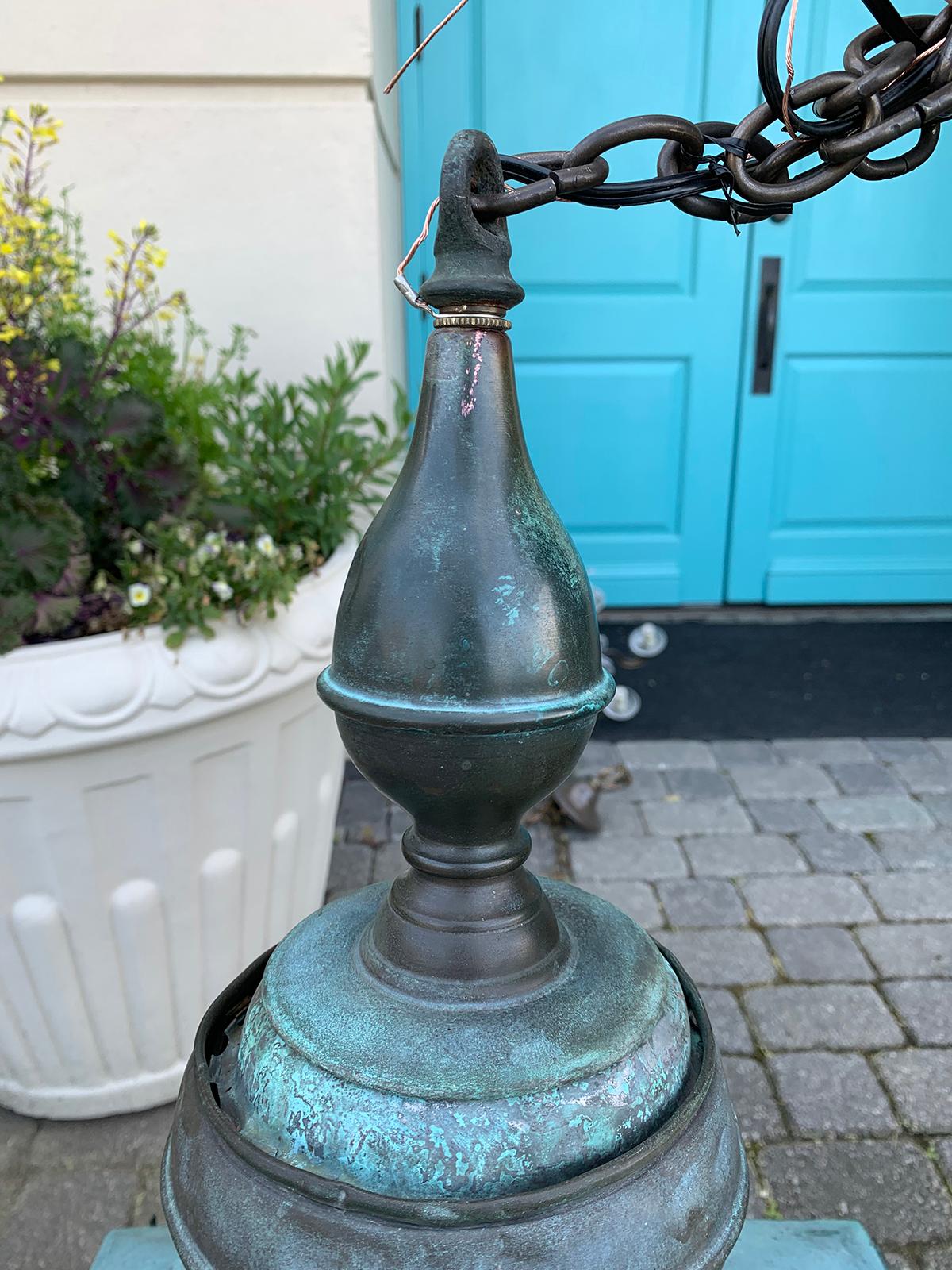 Early 20th Century English Copper Verdigris Foster & Pullen Street Lantern 6