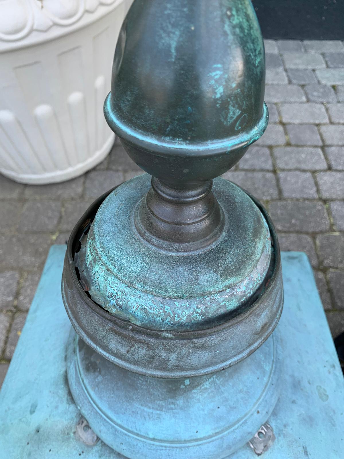 Early 20th Century English Copper Verdigris Foster & Pullen Street Lantern 7