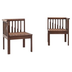 Early 20th Century English Corner Chairs, a Pair