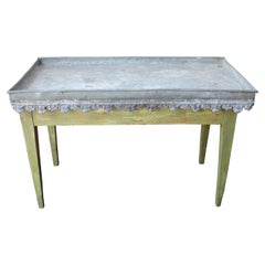 Early 20th Century English Country House Zinc Orangery Potting Garden Table