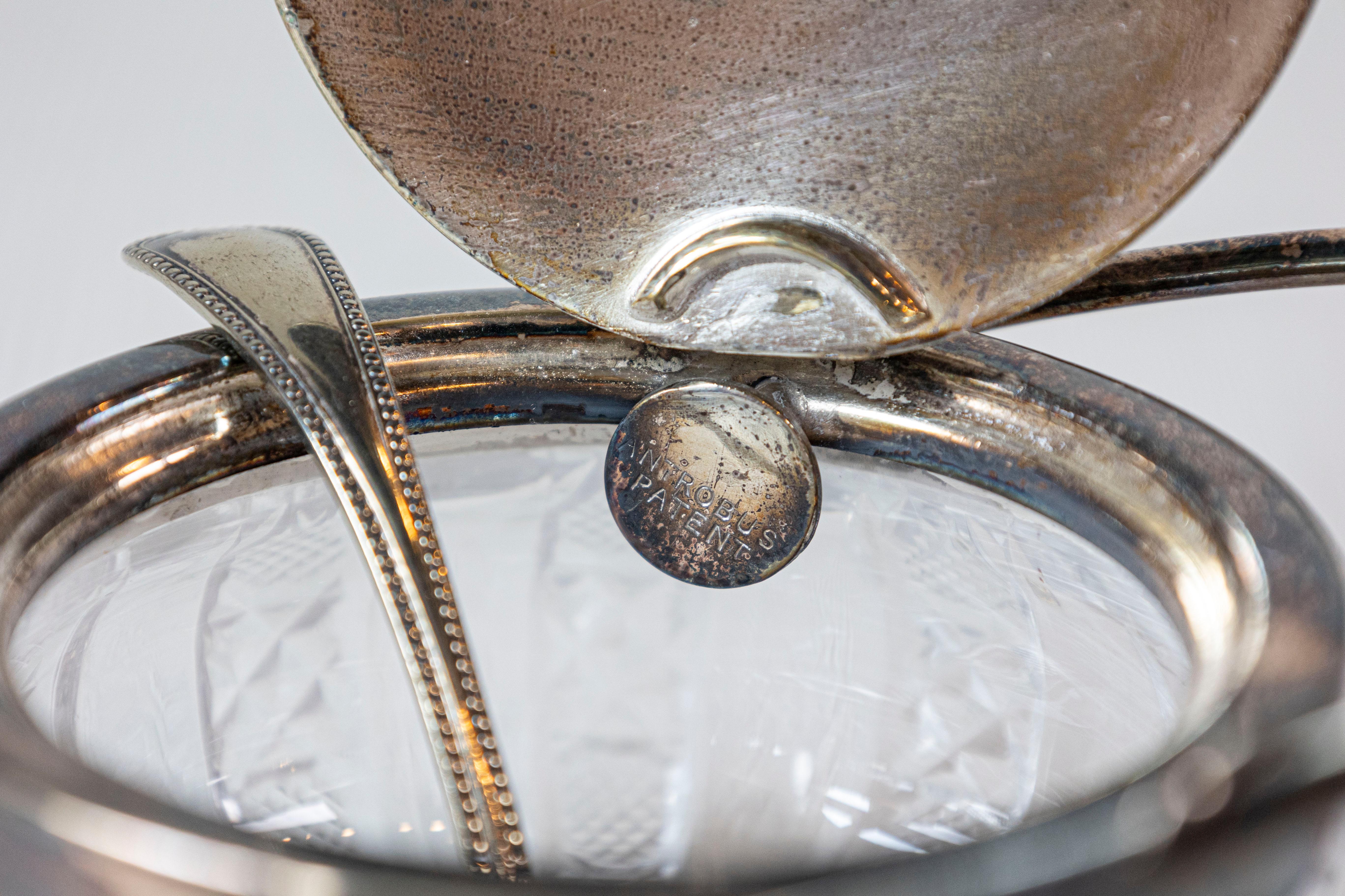 Early 20th Century English Cut Glass and Silver Plate Sugar Bowl For Sale 4