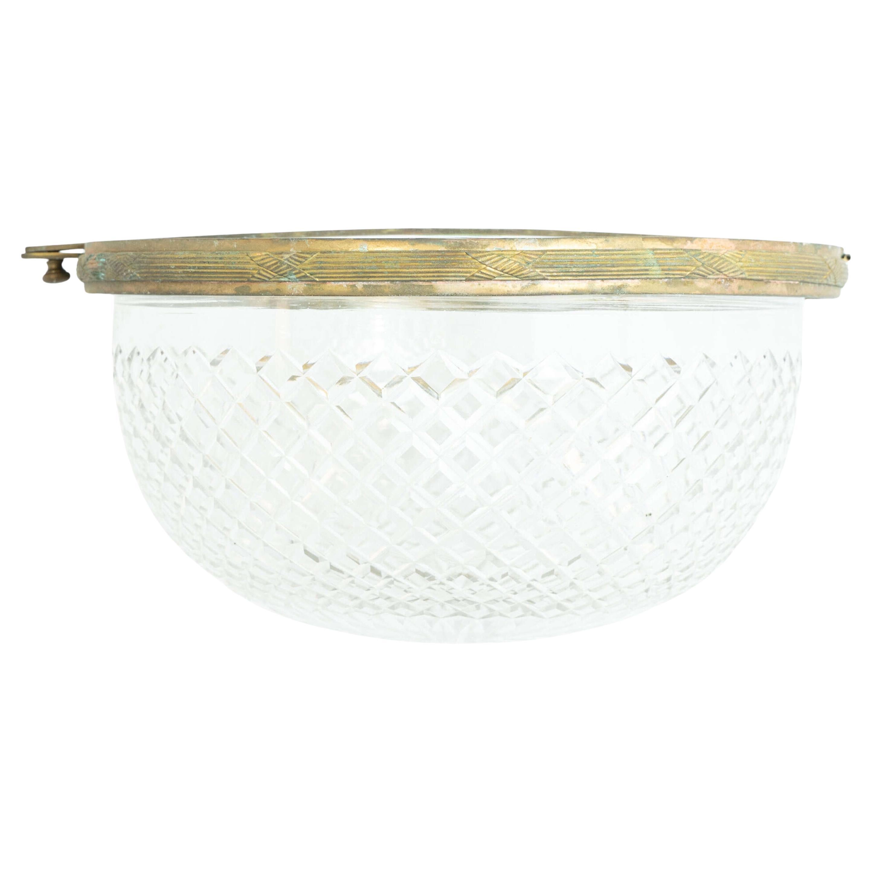 Early 20th Century English Cut Glass Ceiling Light For Sale