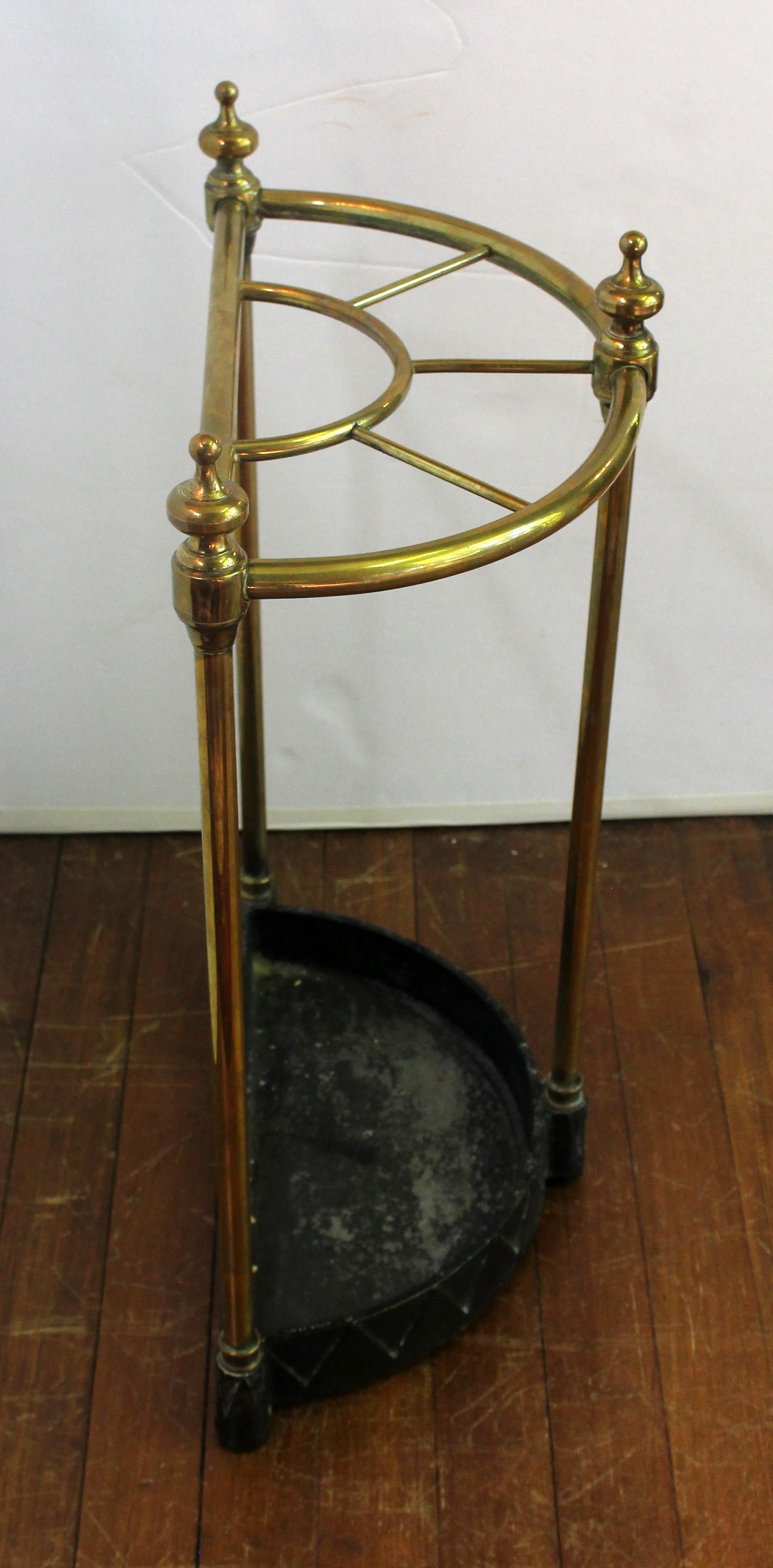 Art Deco Early 20th Century English Demilune Stick Stand For Sale