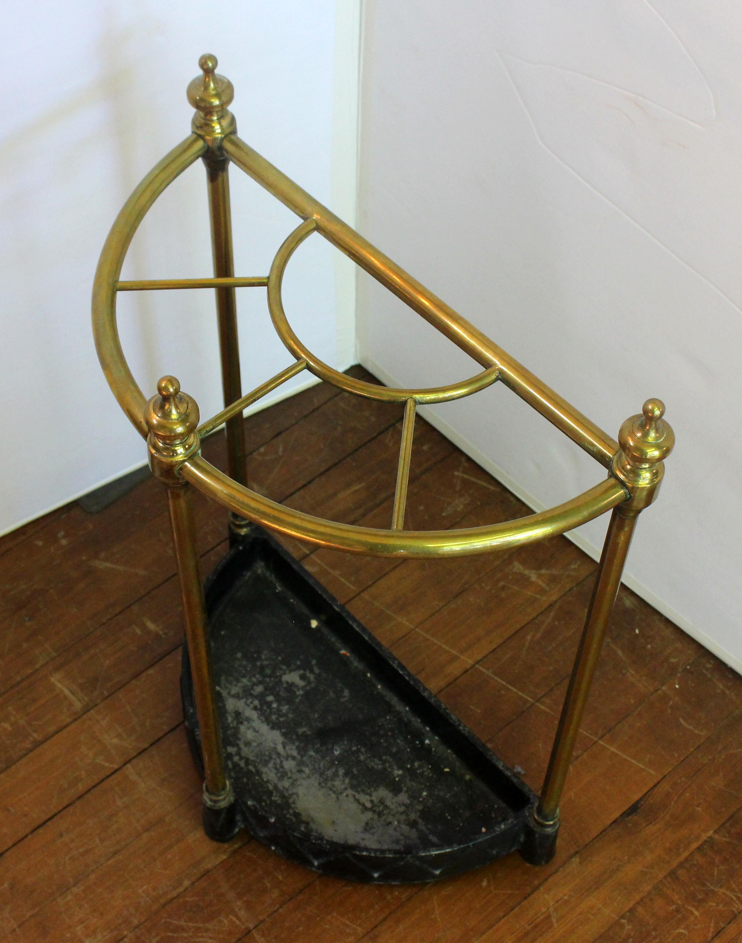 Early 20th Century English Demilune Stick Stand For Sale 1