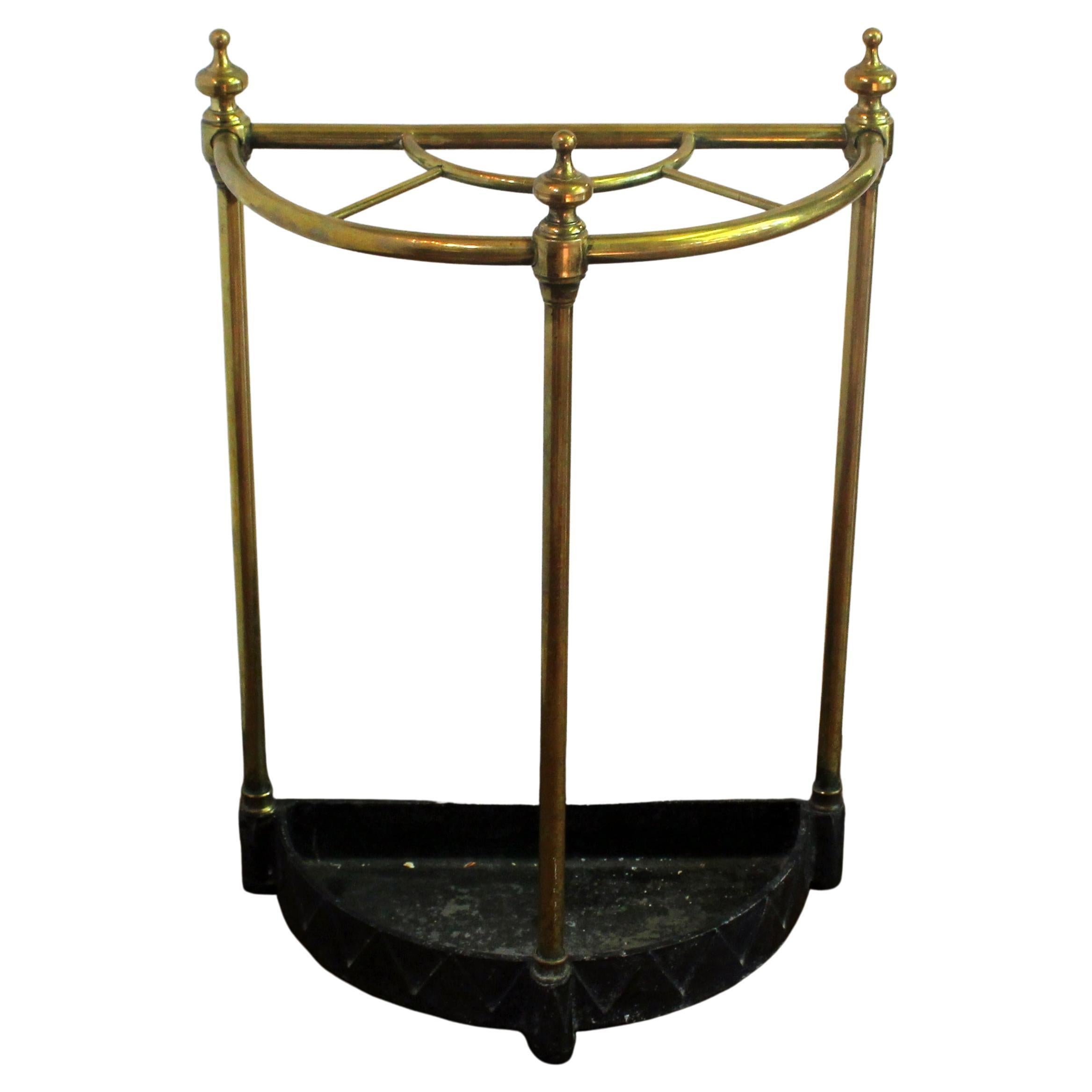Early 20th Century English Demilune Stick Stand For Sale
