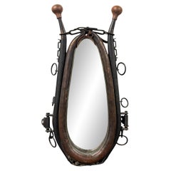 Early 20th Century English Draft Horse Collar Framed Mirror