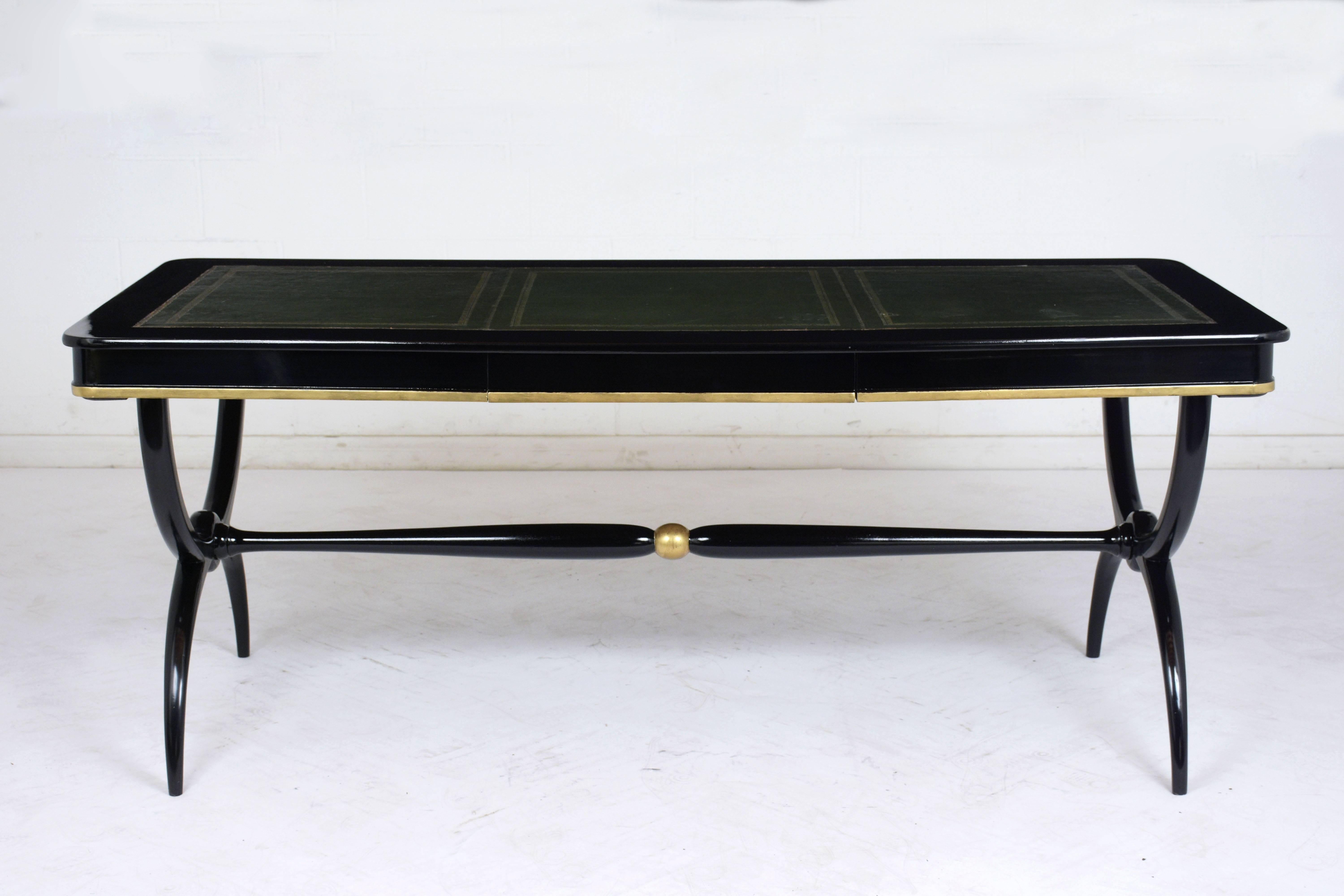 Early 20th Century English Ebonized Regency-Style Desk In Excellent Condition In Los Angeles, CA