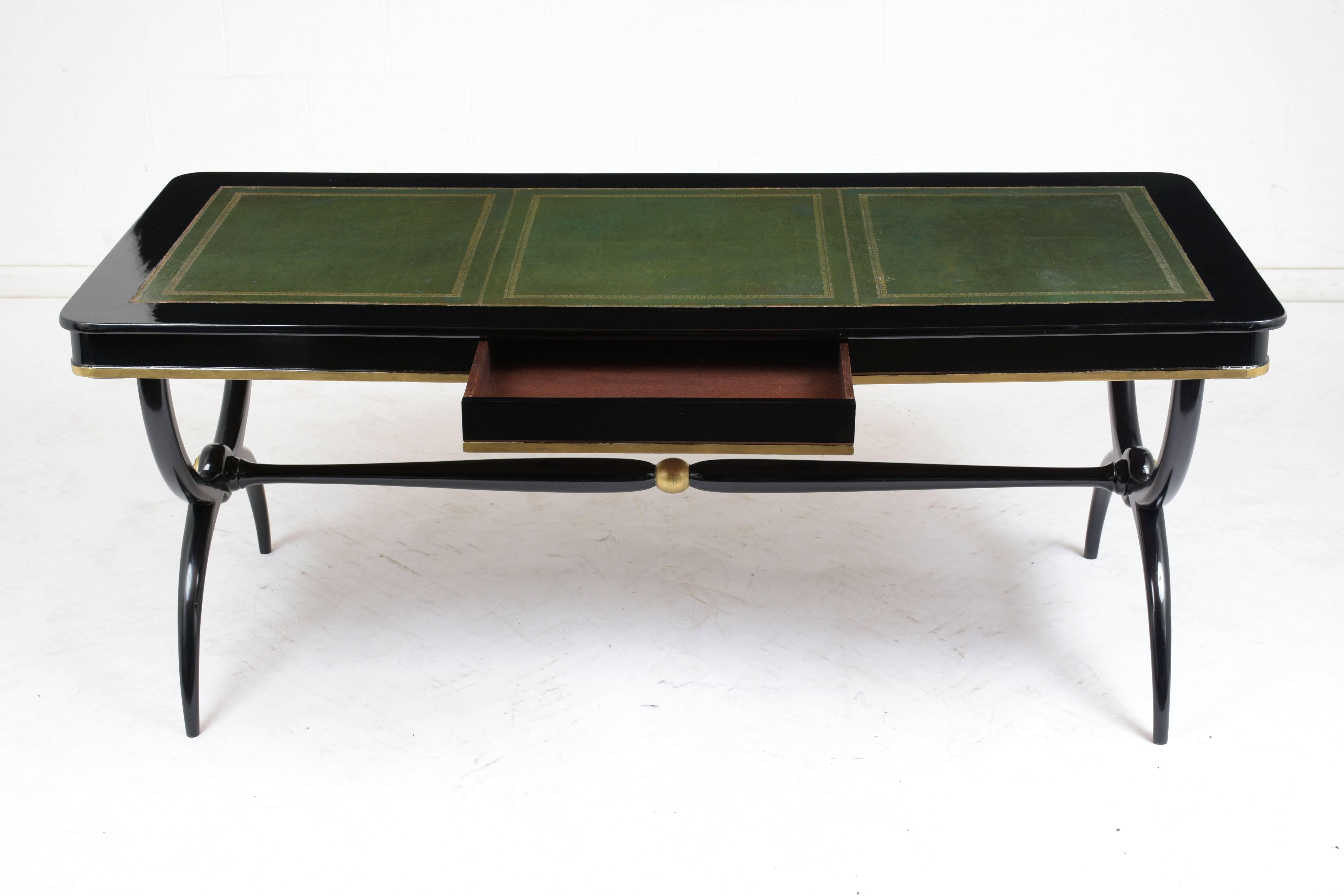 Early 20th Century English Ebonized Regency-Style Desk 1