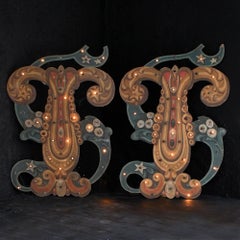 Early 20th Century English Fairground Ride Illuminated Lights