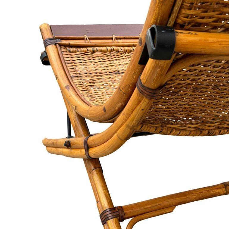 Early 20th Century English Folding Veranda Bamboo Garden Chair 2