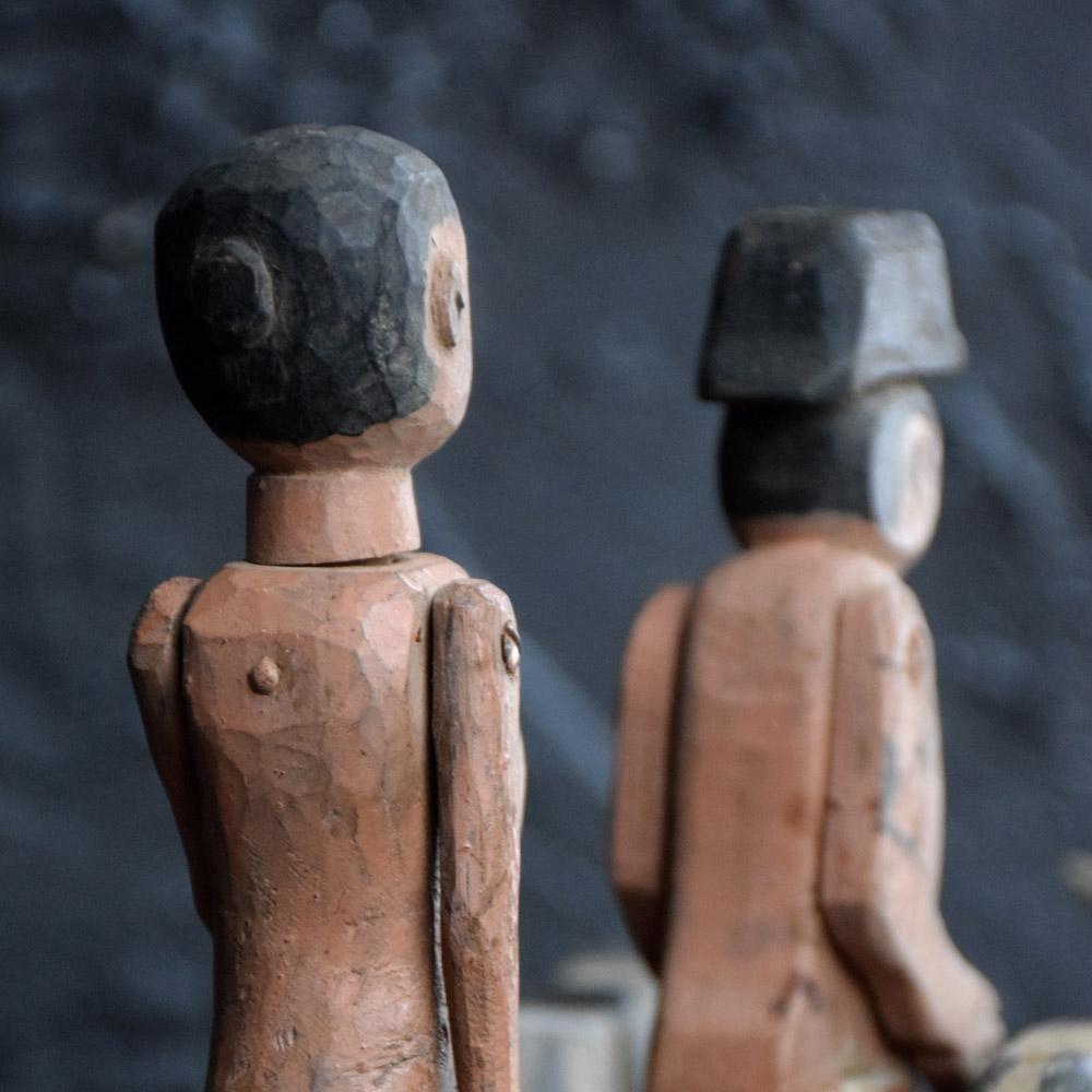 Mid-20th Century Early 20th Century English Folk-Art Farmer and His Wife Model For Sale