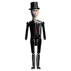 Early 20th Century English Folk Art Jigger Doll Top Hat & Tail