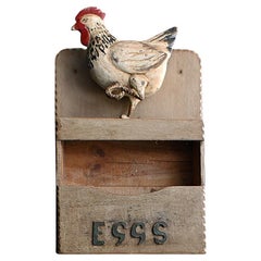 Early 20th Century English Folk Art Scratch Built Eggs Box