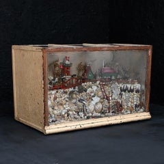 Early 20th Century English Folk Art Shell Work Diorama Scene
