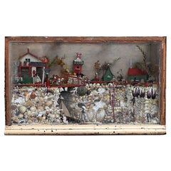 Early 20th Century English Folk Art Shell Work Diorama Scene