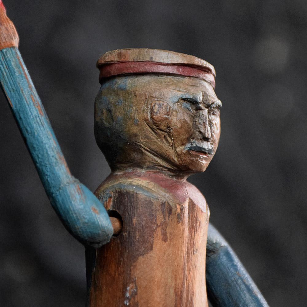 Hand-Carved Early 20th Century English Folk Art Whirligig Figure For Sale