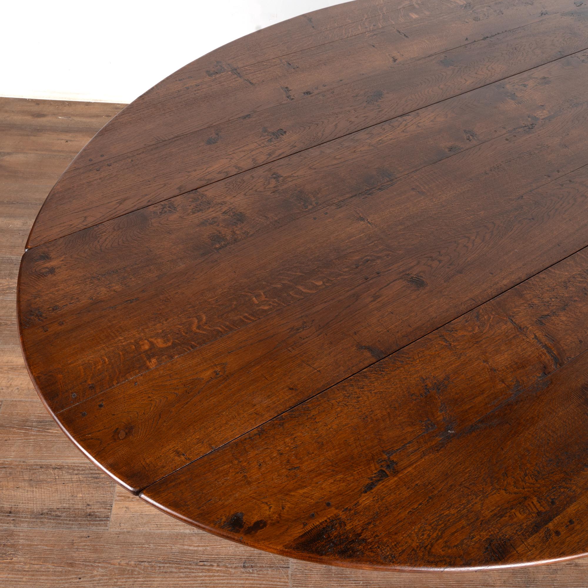 Chêne Table de salle à manger en bois de chêne à pied en treillis du début du 20e siècle, de style anglais en vente