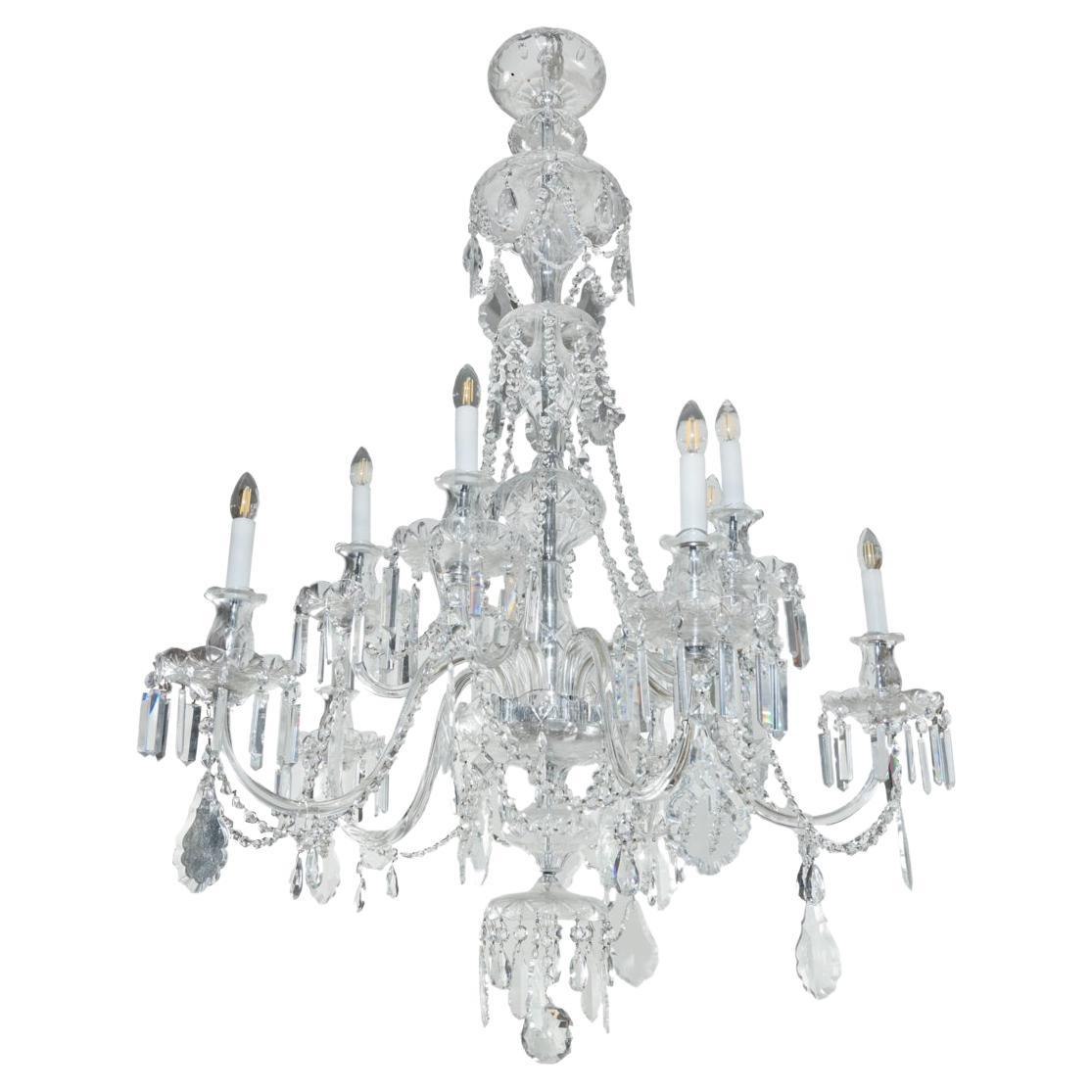 Early 20th Century English Glass Chandelier For Sale