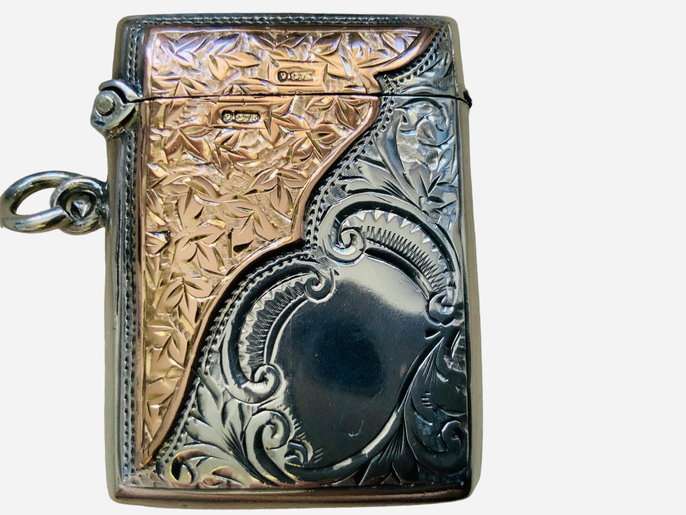 Englisches Vesta-Etui aus Gold und Sterlingsilber des frühen 20. Jahrhunderts/Keepsake im Angebot 6