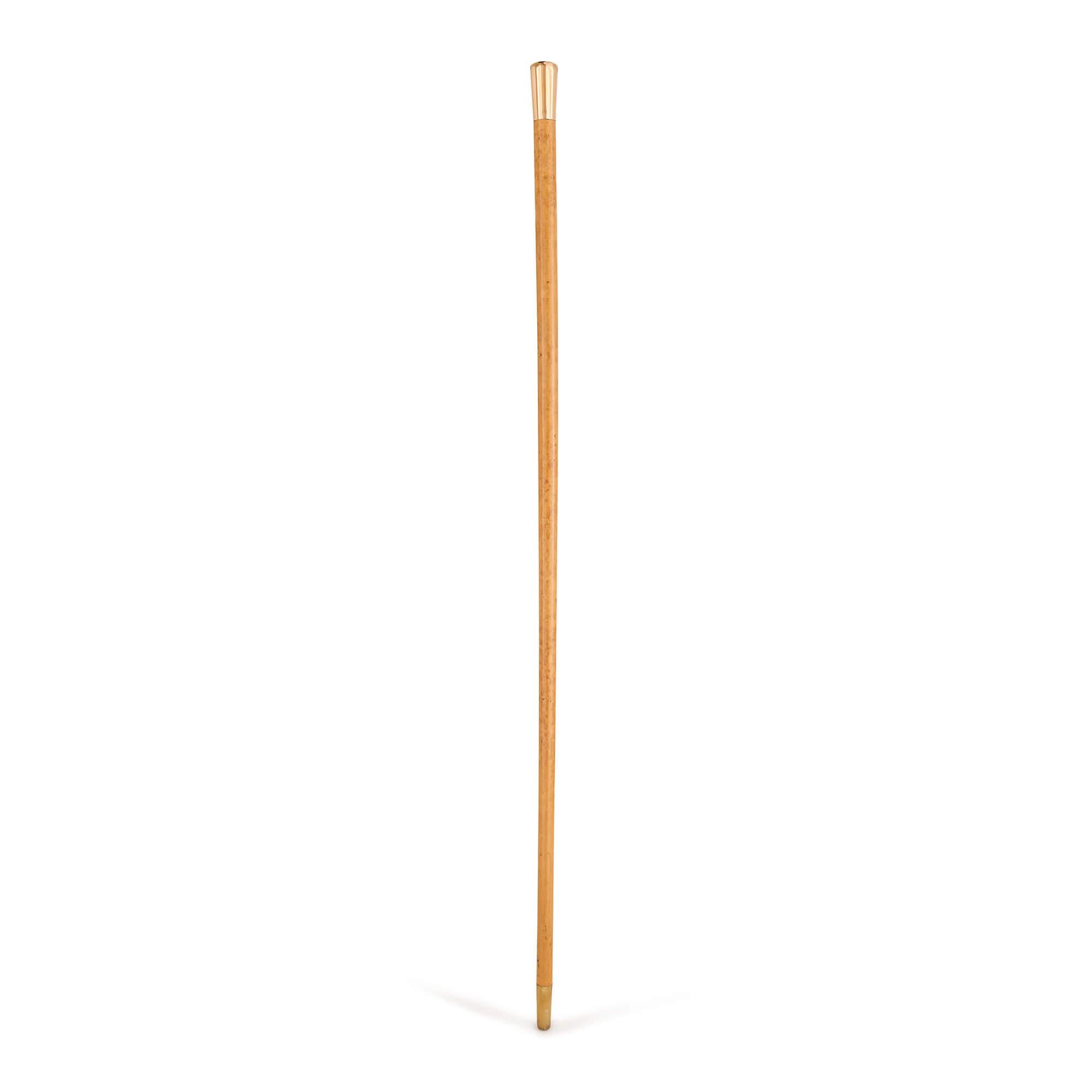 Early 20th Century English Gold Mounted Cane by Thomas Brigg & Sons In Good Condition For Sale In London, GB