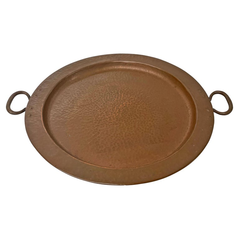 Early 20th Century English Hammered Copper Tray at 1stDibs