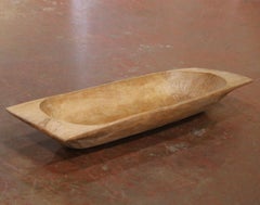 Bol à pâte en orme anglais du début du 20e siècle, sculpté à la main