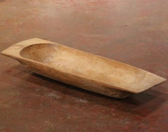 Early 20th Century English Hand-Carved Elm Dough Bowl