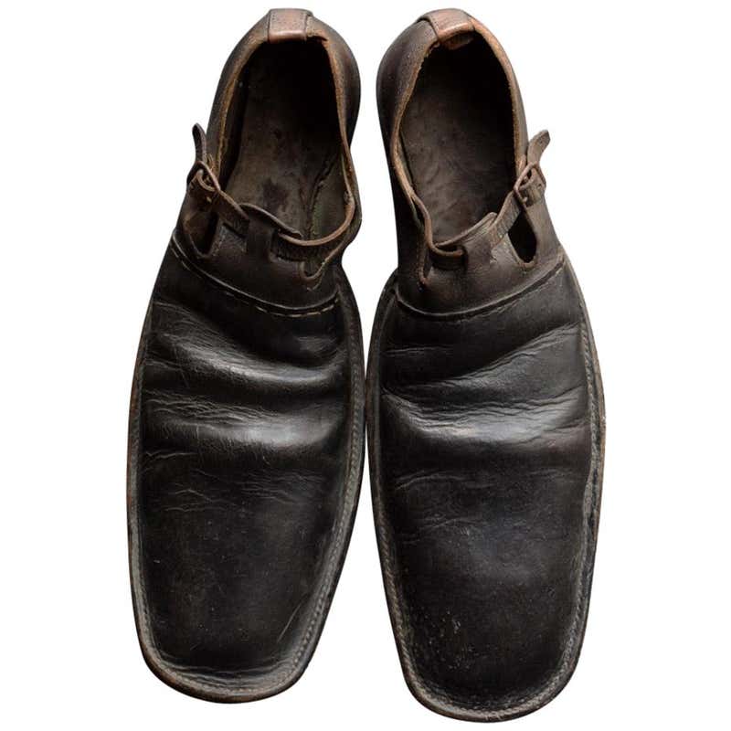 Early 20th Century English Handmade Leather Clown Shoes at 1stDibs