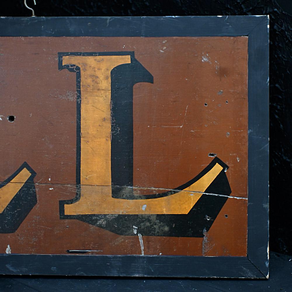 Hand-Crafted Early 20th century English Hand Painted “HELL” Sign For Sale
